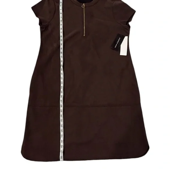 NWT Andrew Marc Chocolate Brown Suede Half Zip Dress w/Pockets - Women’s XL - Picture 9 of 13
